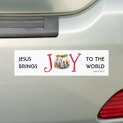 JESUS  JOY TO THE WORLD  Christian  Christmas Bumper Sticker