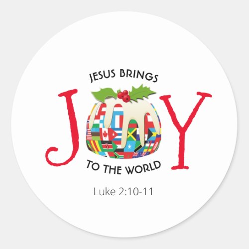JESUS  JOY TO THE WORLD  Christian  Christmas Classic Round Sticker