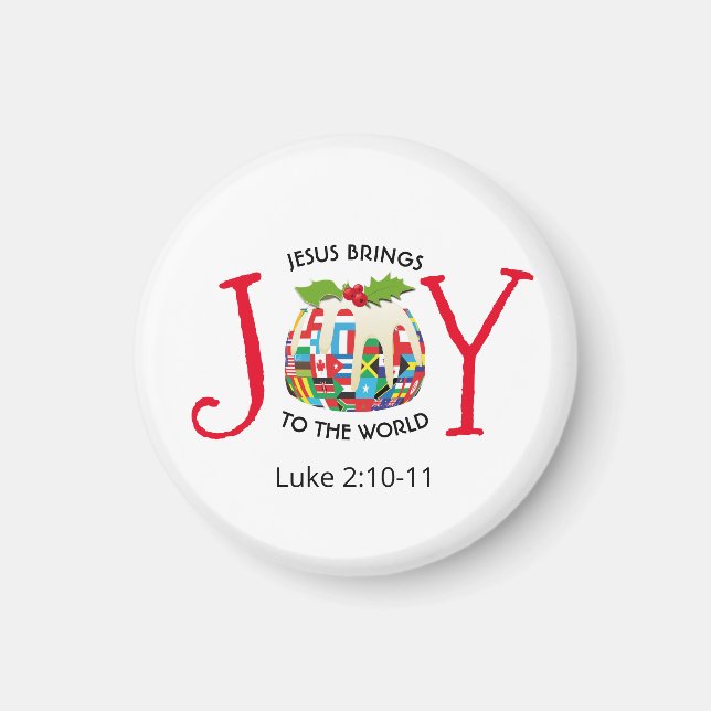 JESUS | JOY TO THE WORLD | Christian | Christmas Magnet (Front)