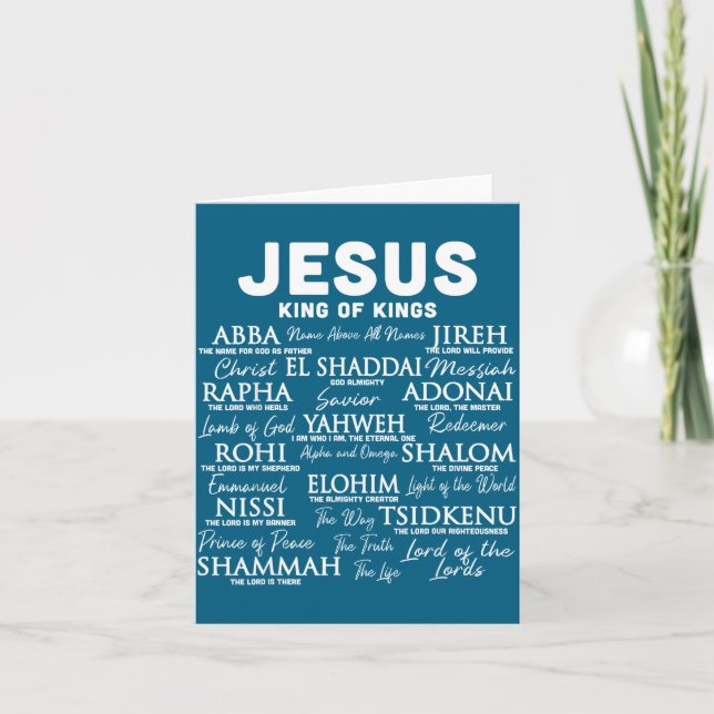 Jesus King Names God Hebrew Bible Verse Card (Front)