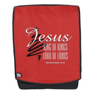 JESUS KING OF KINGS Christmas Christian Scripture Backpack