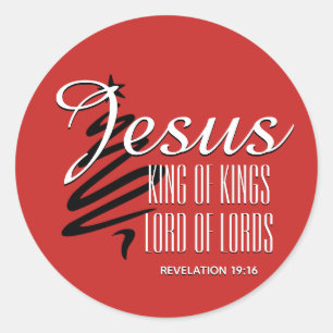 JESUS KING OF KINGS Christmas Christian Scripture Classic Round Sticker