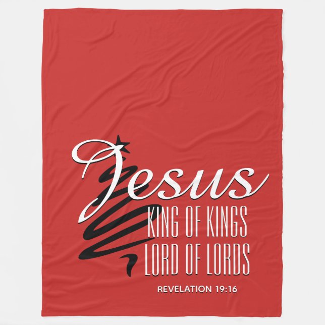 JESUS KING OF KINGS Christmas Christian Scripture Fleece Blanket (Front)