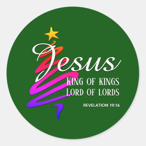 JESUS KING OF KINGS Christmas Classic Round Sticker