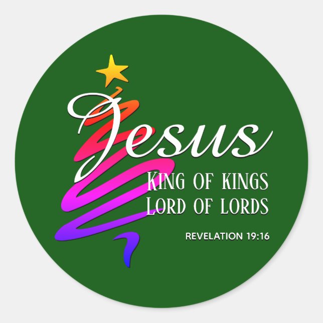 JESUS KING OF KINGS Christmas Classic Round Sticker (Front)