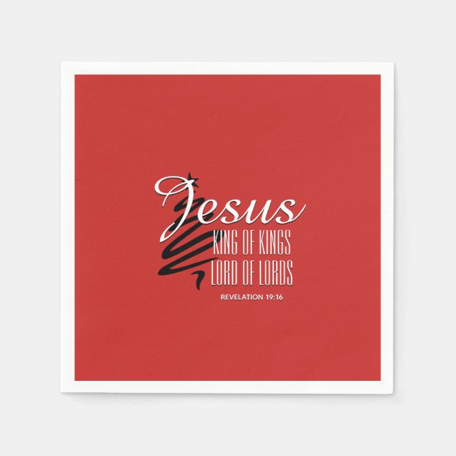 JESUS KING OF KINGS Christmas Scripture Paper Napkins (Front)