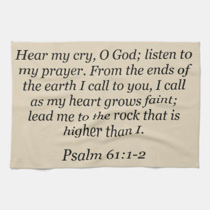 Jesus kitchen hand towel Psalm 61:1-2