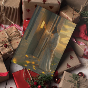 Jesus Knocking on a Rustic Door Card