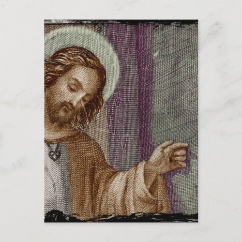 Jesus Knocking on Door Postcard