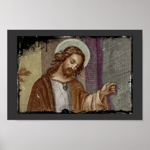 Jesus Knocking on Door Poster