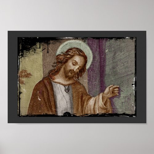 Jesus Knocking on Door Poster