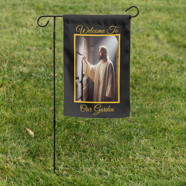Jesus Knocking The Savior’s Gentle Knock  Garden Flag (In SItu)