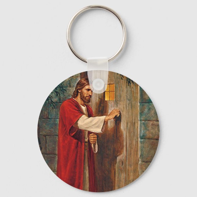 Jesus Knocks On The Door Keychain (Front)