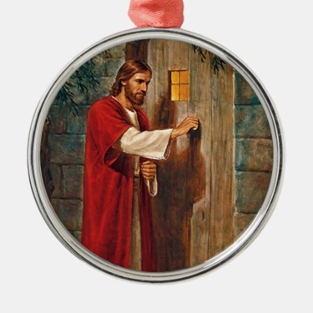 Jesus Knocks On The Door Metal Ornament