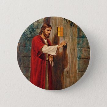 Jesus Knocks On The Door Pinback Button by stargiftshop at Zazzle