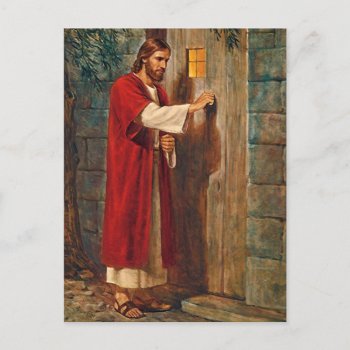 Jesus Knocks On The Door Postcard by stargiftshop at Zazzle