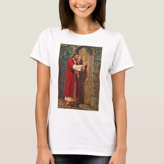 Jesus Knocks On The Door T-Shirt (Front)