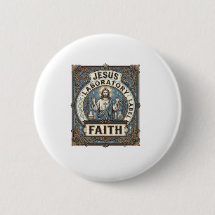 Jesus Laboratory Label Faith Jesus Laboratory Chri Button