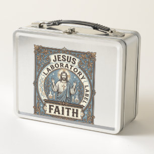 Jesus Laboratory Label Faith Jesus Laboratory Chri Metal Lunch Box