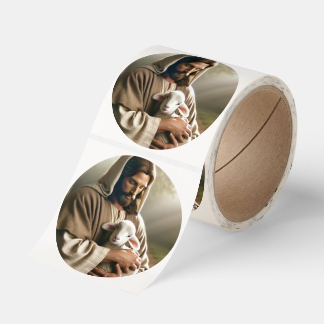 Jesus Lamb Good Shepherd stickers roll (Roll)