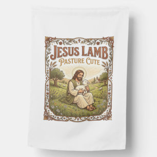 Jesus Lamb Pasture Cute Jesus Lamb Pasture Cute Ch House Flag