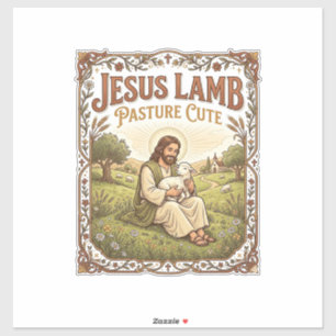 Jesus Lamb Pasture Cute Jesus Lamb Pasture Cute Ch Sticker