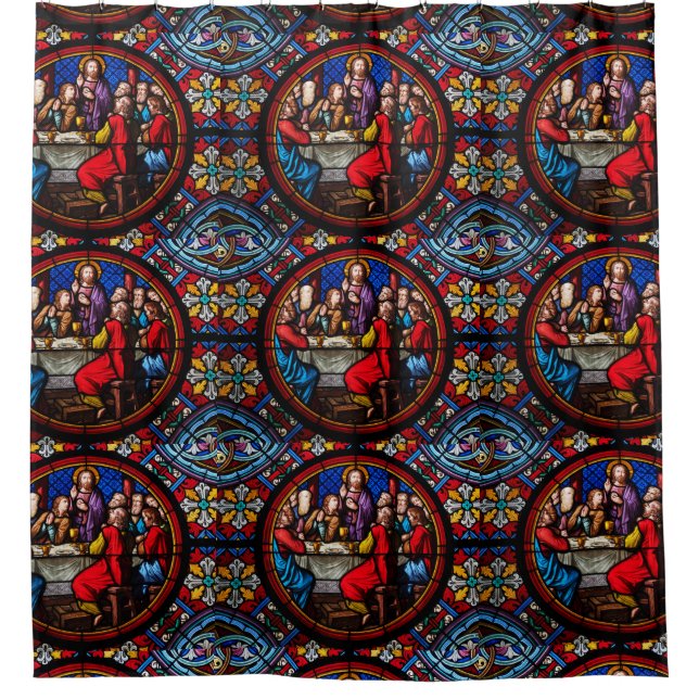 Jesus last meal with his disciples shower curtain (Front)