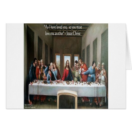 Jesus @ Last Supper "Love One Another" Quote (Front Horizontal)