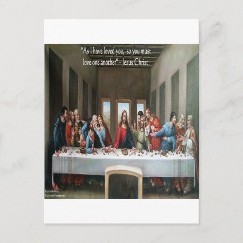 Jesus  Last Supper Love One Another Quote Postcard