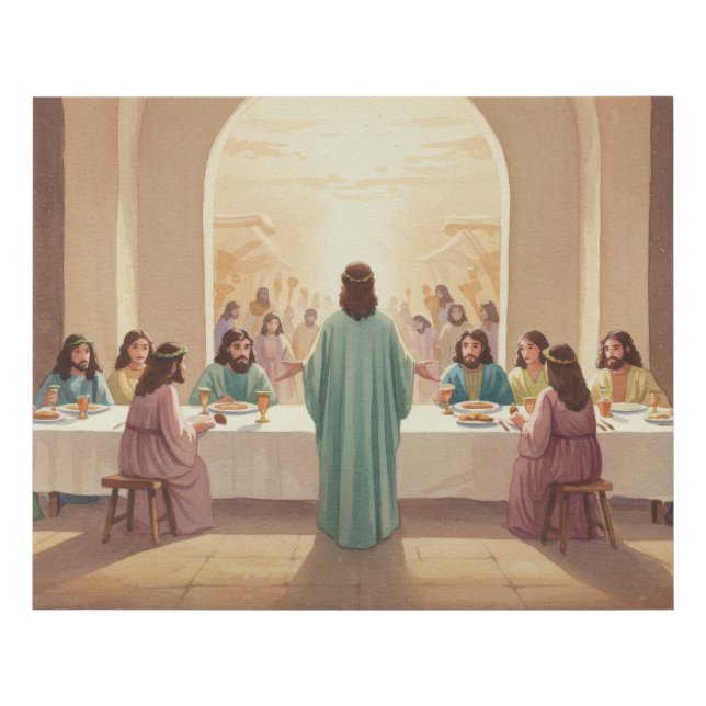 Jesus Last Supper Poster – Majestic Easter & Chris Faux Canvas Print (Front)