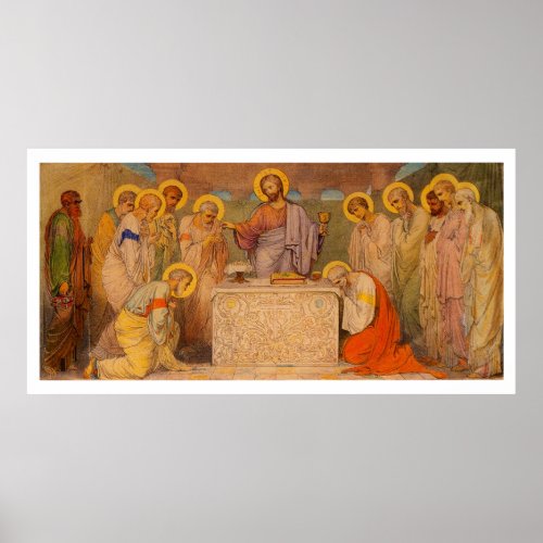 Jesus Last Supper with all Saints Poster