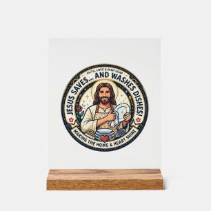Jesus Laundry Chores Humor Shirt Christian Graphic Acrylic Sign