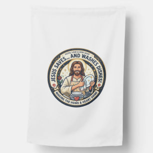 Jesus Laundry Chores Humor Shirt Christian Graphic House Flag