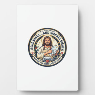 Jesus Laundry Chores Humor Shirt Christian Graphic Plaque
