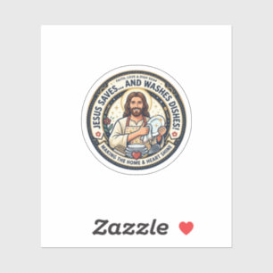Jesus Laundry Chores Humor Shirt Christian Graphic Sticker