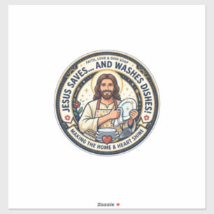 Jesus Laundry Chores Humor Shirt Christian Graphic Sticker