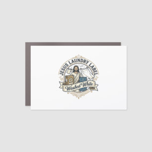 Jesus Laundry Label Washed White Jesus Laundry Was Car Magnet