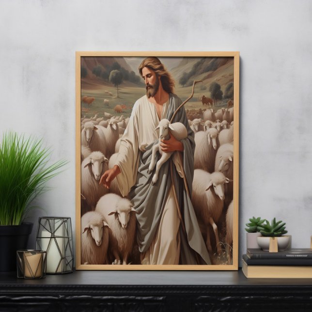 Jesus Leading His Faithful Flock Poster (Creator Uploaded)
