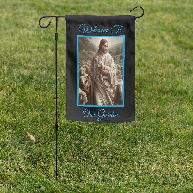 Jesus Leading His Sheep Garden Flag (In SItu)