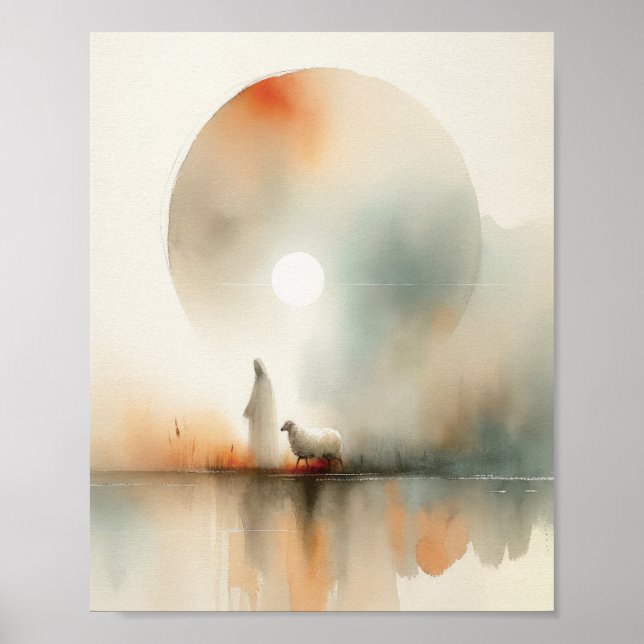 Jesus Leaves the 99 - Parable of the Lost Sheep Poster (Front)