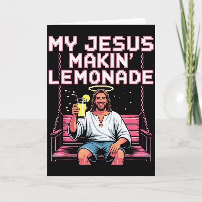 Jesus Lemonade Funny Christian Meme  Card (Front)