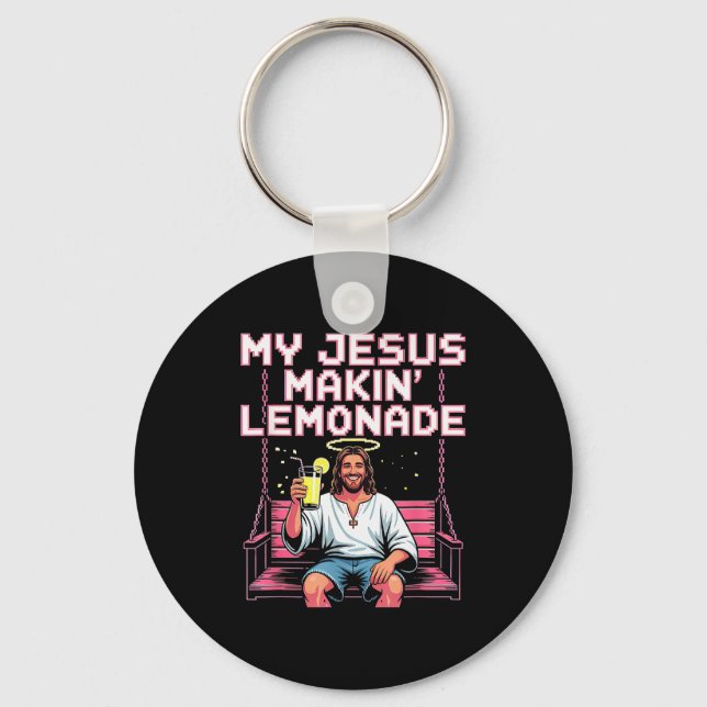 Jesus Lemonade Funny Christian Meme  Keychain (Front)