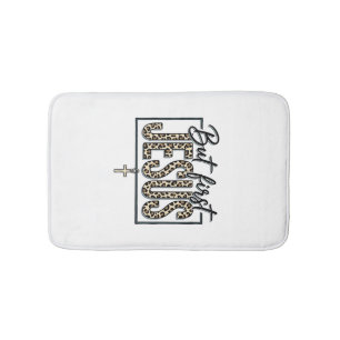 Jesus Leopard Print Christian Vintage Engraving Sh Bath Mat