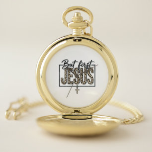 Jesus Leopard Print Christian Vintage Engraving Sh Pocket Watch