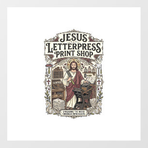 Jesus Letterpress Print Shop Jesus Letterpress Pri Floor Decals