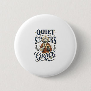 Jesus Librarian Graphic Tee Christian Art_1 Button