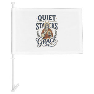 Jesus Librarian Graphic Tee Christian Art_1 Car Flag