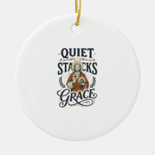 Jesus Librarian Graphic Tee Christian Art_1 Ceramic Ornament
