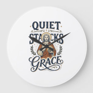 Jesus Librarian Graphic Tee Christian Art_1 Large Clock