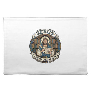 Jesus Library Card Archive Jesus Library Card Arch Cloth Placemat